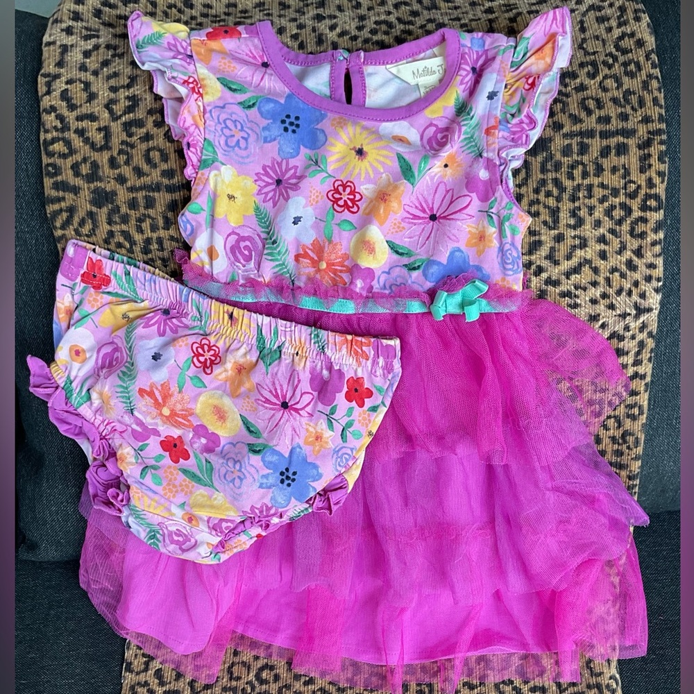 Matilda Jane Frenchie Dress Set with Bloomers 18-24m